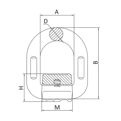 Grade 8 Weld on Pivoting D Link dimension